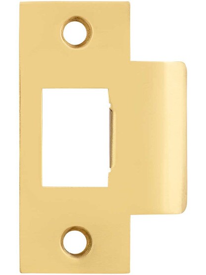 Solid Brass T-Strike Plate - 2 3/4 x 1 1/8 Inch in Polished Brass.